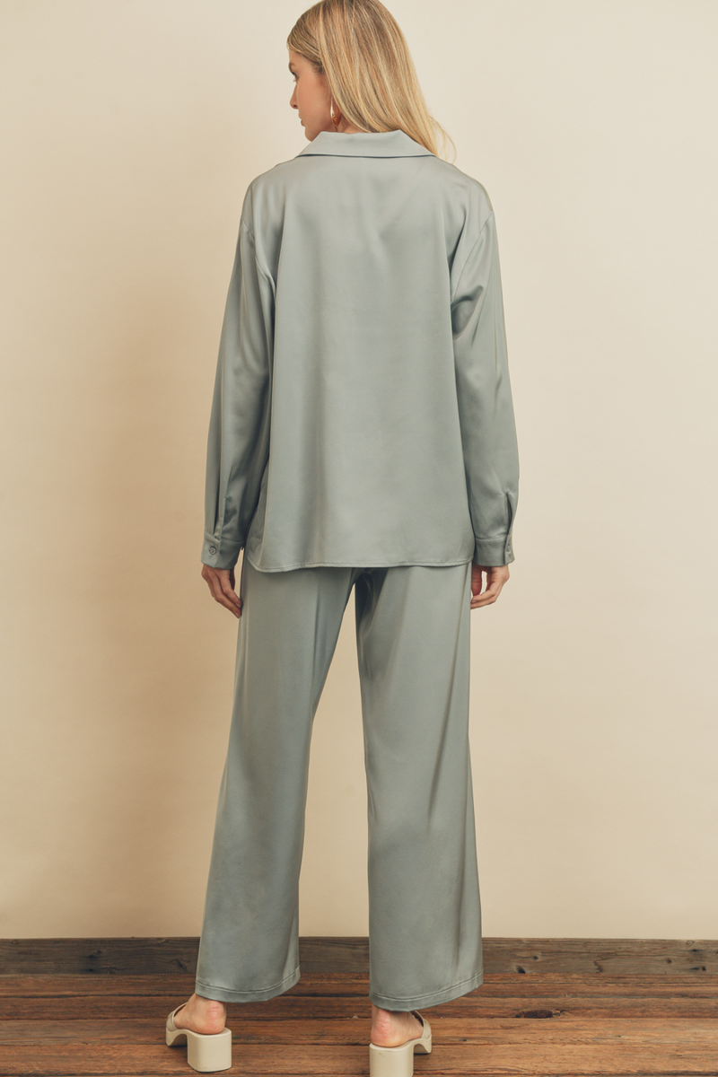 Seafoam Do Your Thing Shirt And Pants Set