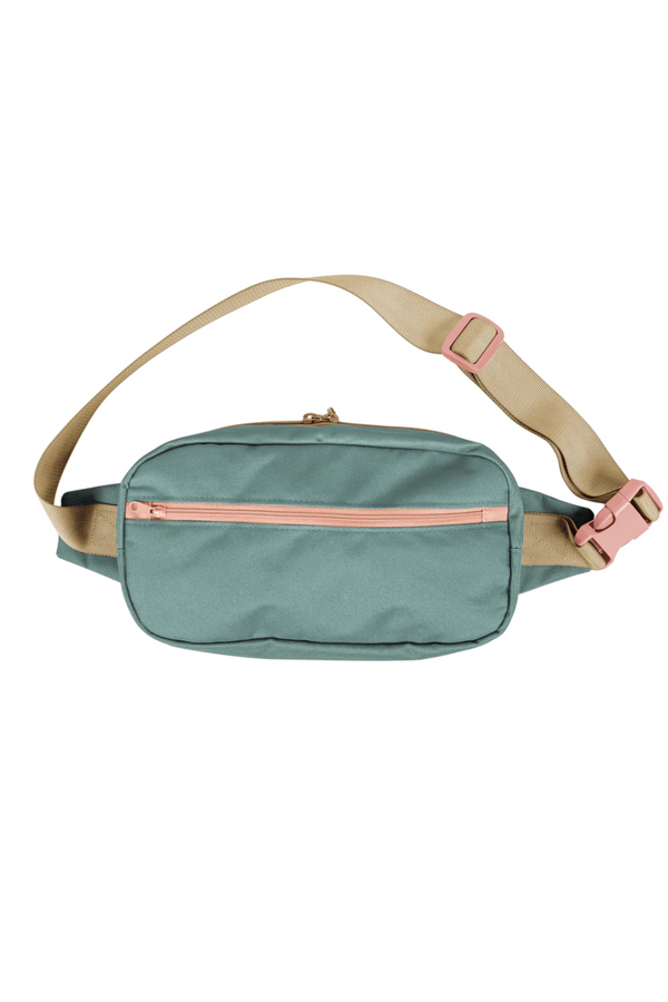 Sage Color Large Recycled Block hip bag