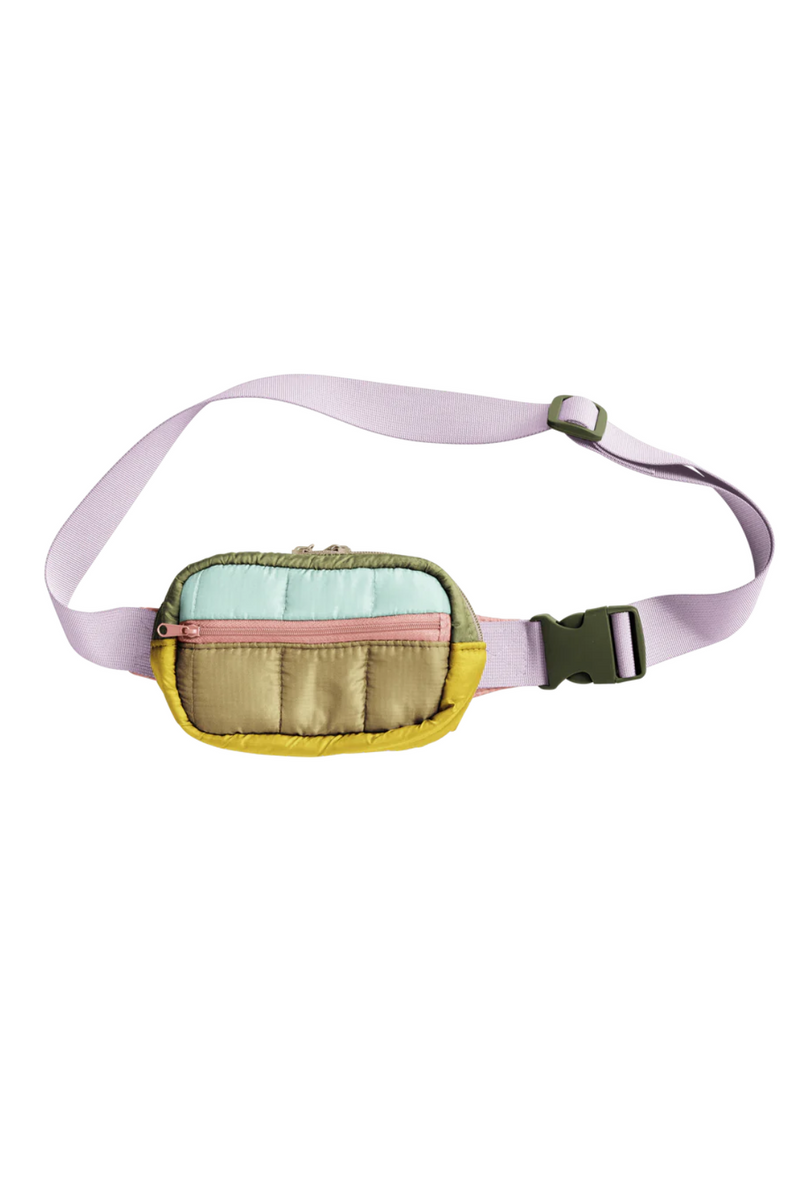 Olive Lilac Color Block Small hip bag