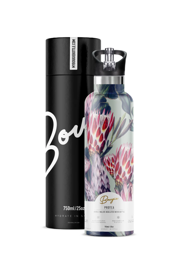 25oz Protea Flower Print Water Bottle