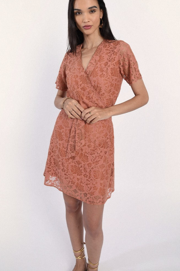 Rust Floral Woven Dress