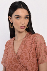 Rust Floral Woven Dress