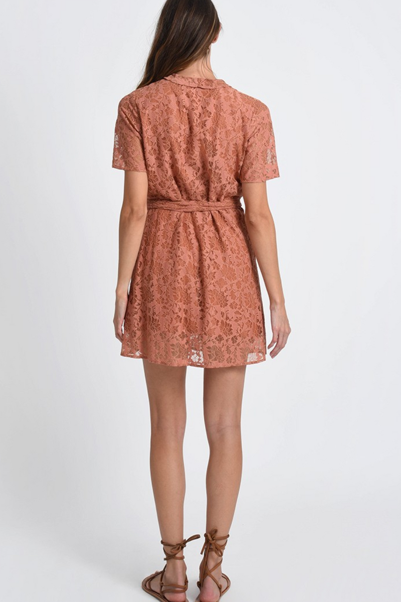 Rust Floral Woven Dress