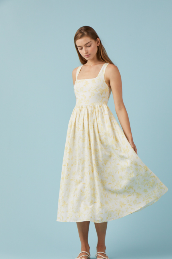 Yellow Charlotte Linen Dress