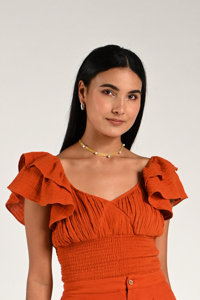 Daisy Terracotta Blouse
