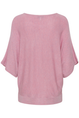 Pink Batwing Short Sleeve Pimba Knit Top