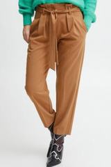 Toasted Coconut Tie Front Pants