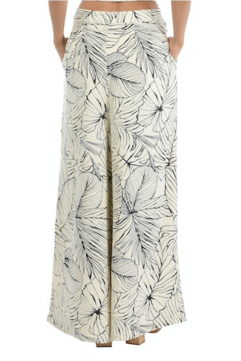 Beverly Natural Palm Wide Leg Pant