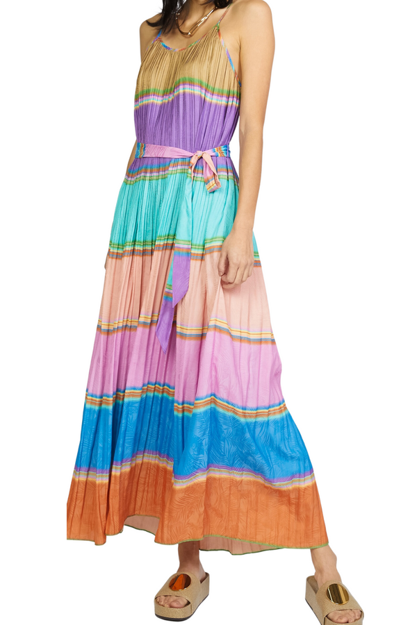 Color Block Sleeveless Maxi Dress