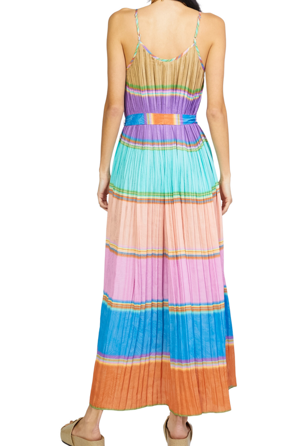 Color Block Sleeveless Maxi Dress