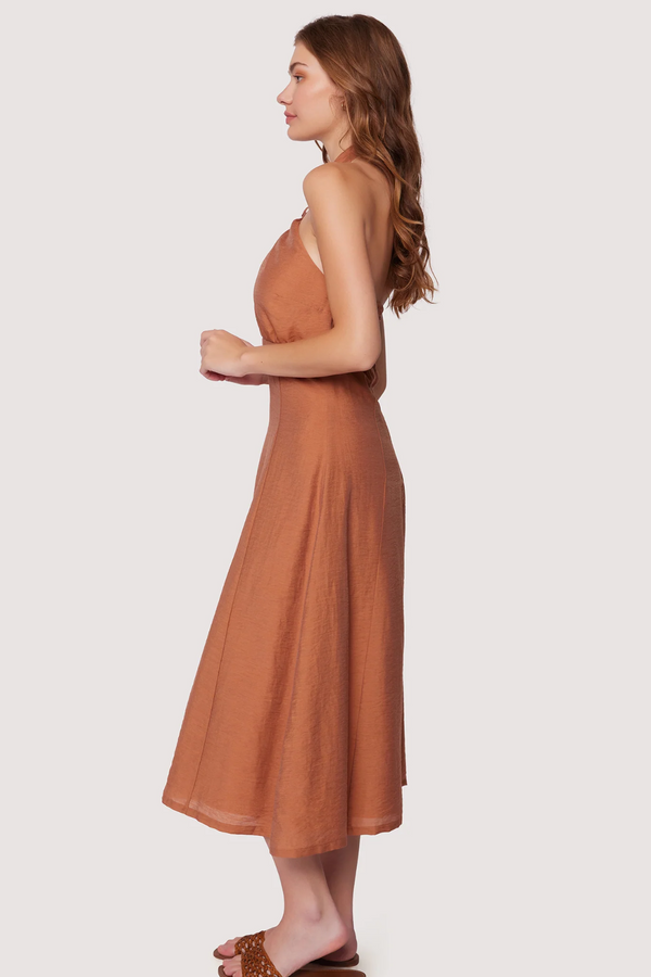 Rust Pacific Grove Midi Halter Dress